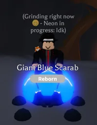 Neon Giant Blue Scarab in game