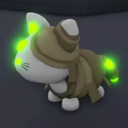Neon Halloween White Mummy Cat in game